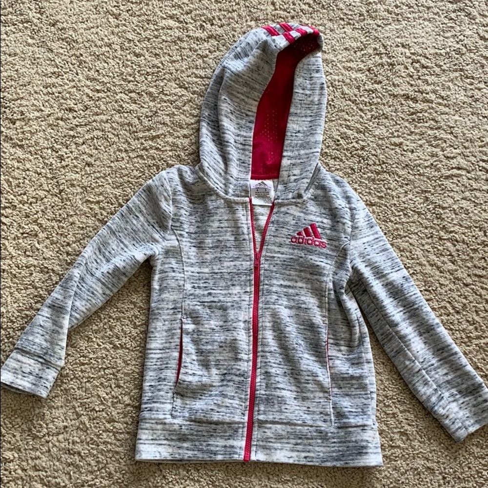 Adidas girls velour zip hoodie